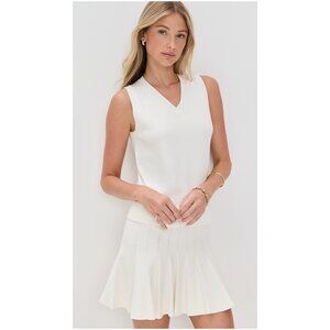 REFORMATION Blair Mixed Media Minidress in Fior Di Latte Size Large NWT